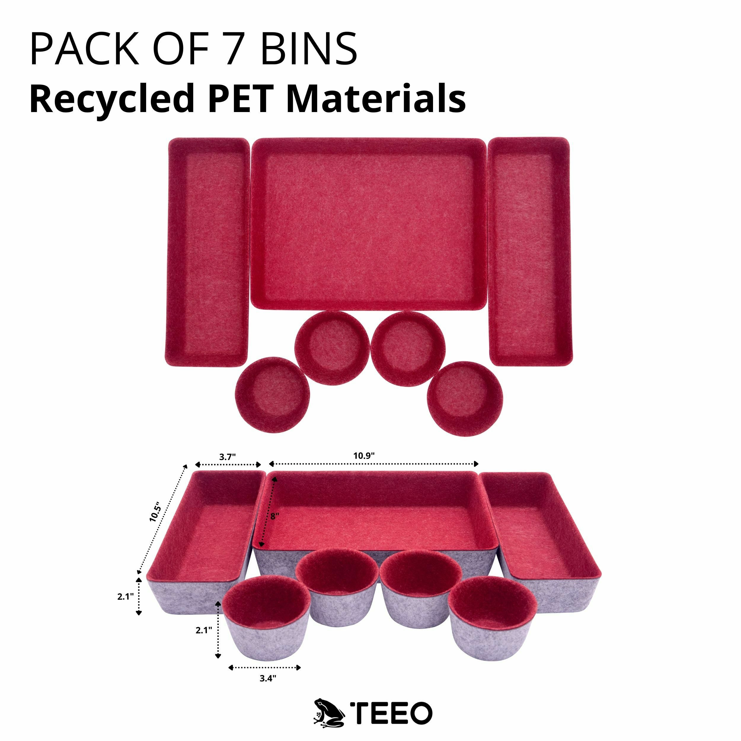 Felt Drawer Organizer Bins, Pack of 7 alternate