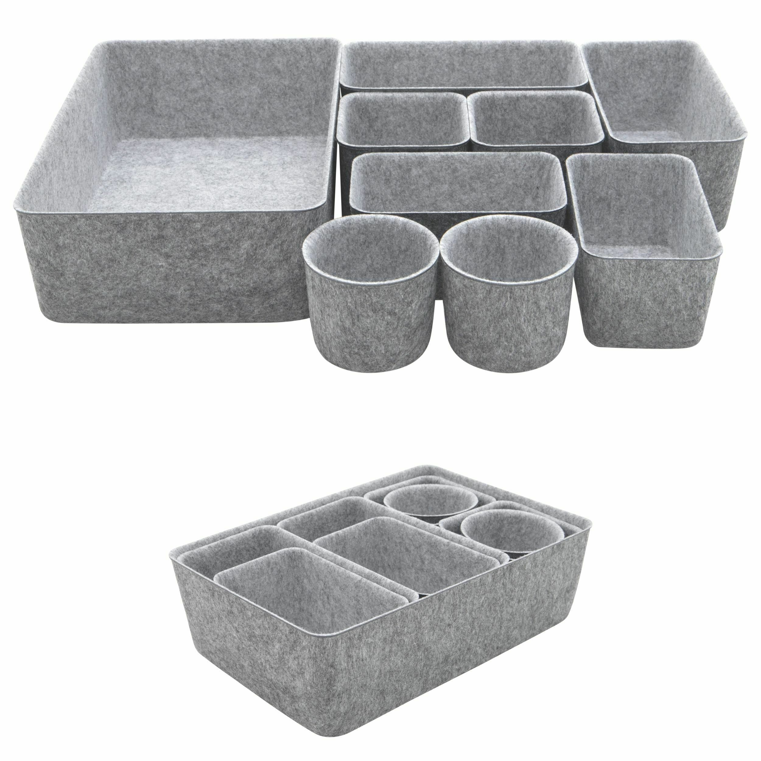 Felt Drawer Organizer Deep Bins, Pack of 9