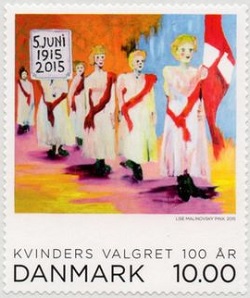 Denmark Issued Stamp on Women Suffrage