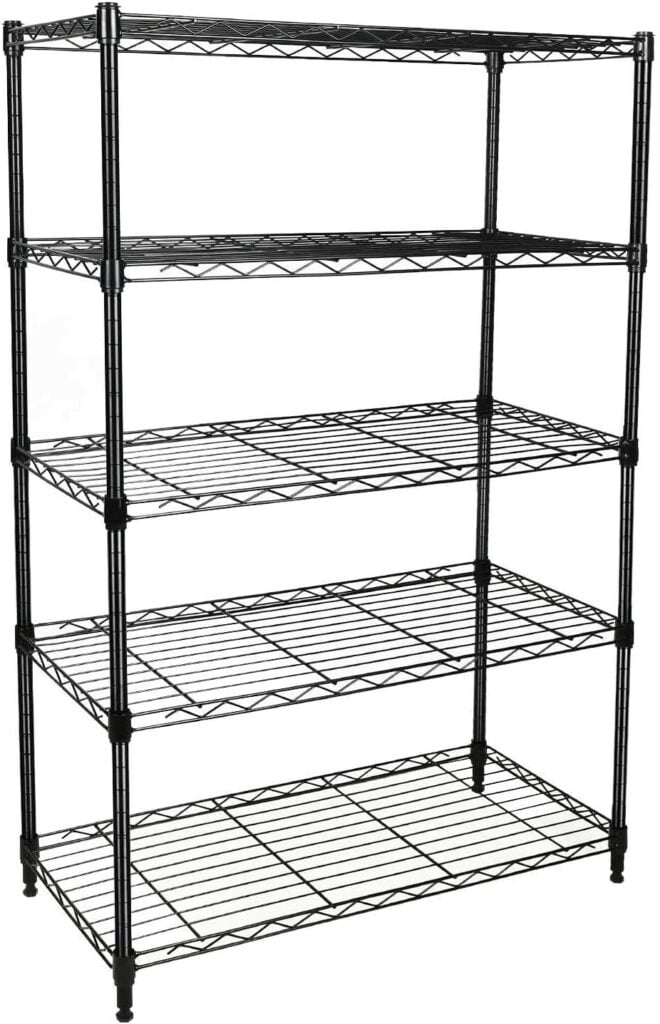 You can use wire shelving to keep yoiur storage unit organized